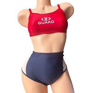 Adoretex / aerie Womens size small life guard bikini set high rise high cut leg